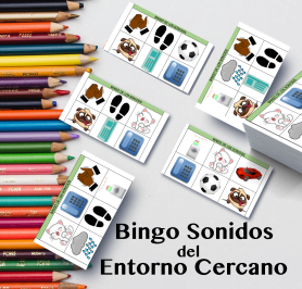 Lotería bingo sonidos del entorno cercano para educación musical