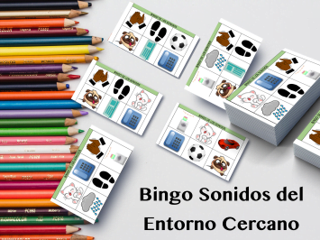 Lotería bingo sonidos del entorno cercano para educación musical