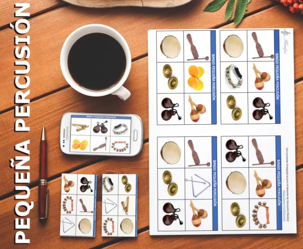 Bingo instrumentos de pequeña percusión para jugar